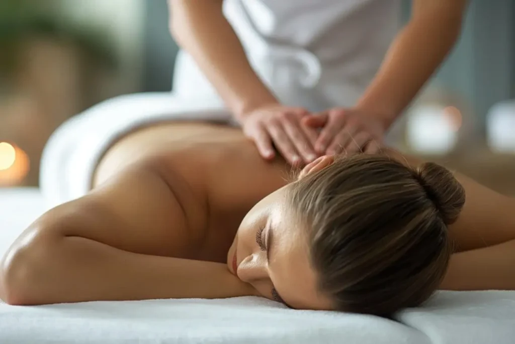 woman receiving peaceful balinese massage at the best spa